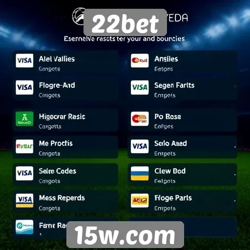 Métodos de pagamento aceitos no 22bet